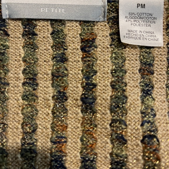 Alfred Dunner Gold Sparkle Open Sweater Size PM Petite’s - Picture 7 of 8